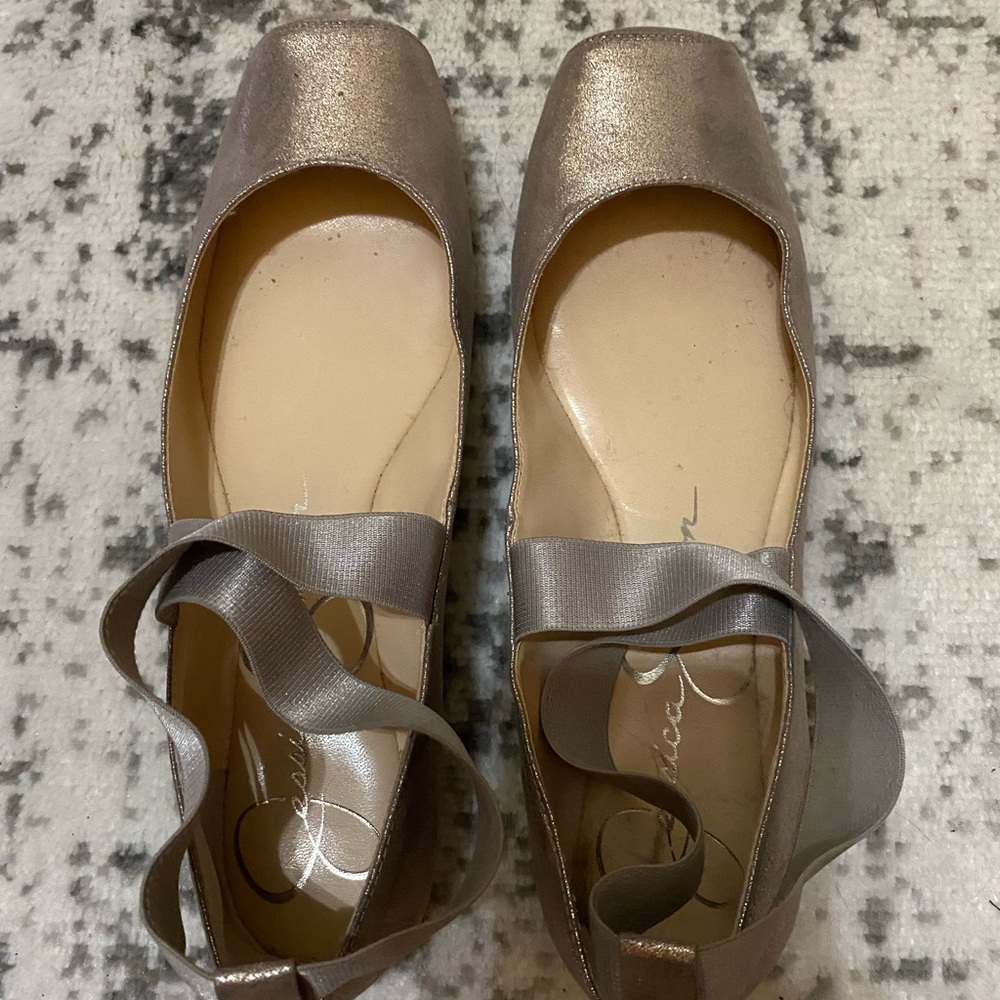 Jessica Simpson ballet flats pewter size 9